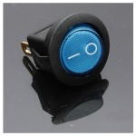 Plastic switch for vehicles, ON and OFF, blue color